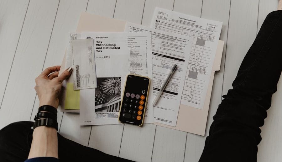 Application documents being prepared at a service desk